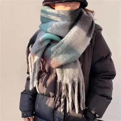 Sjaal Voor Vrouwen Geruit Winter Met Franjes