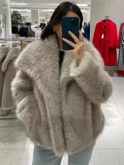 Faux Fur Luxe Zachte Winterjas Oversized Dames