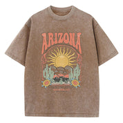 Vintage Arizona oversize T-shirt damski z nadrukiem i luźnym krojem