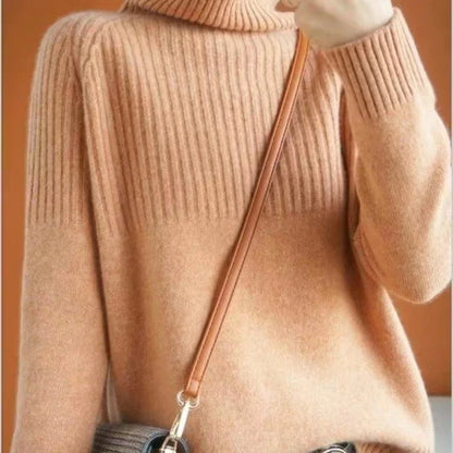 Elegante Warme Dames Coltrui En Geribde Details