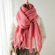 Chic Long Winter Scarf with Fringes for Women
