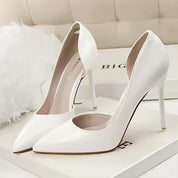 Patent Leather Pumps with Pointed Toe and Stiletto Heel for Women