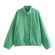 Bomberjack Zachte Warme Wolmix met Zakken Vrouwen