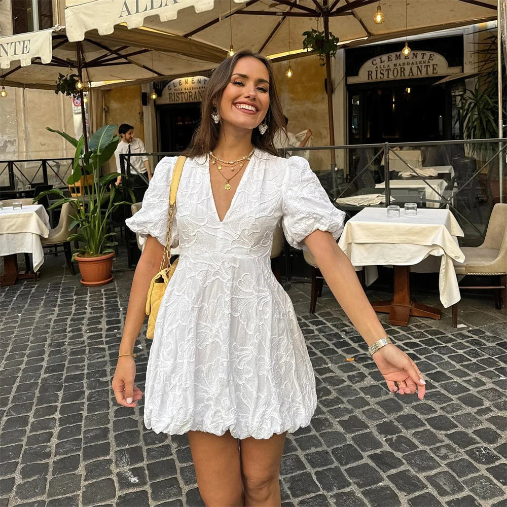 Gwen - Elegante witte mini jurk
