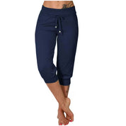 Pantalon Capri décontracté pour femmes avec cordon de serrage et poches