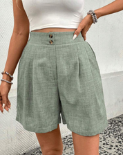 High-Waisted Pleated Shorts for Women