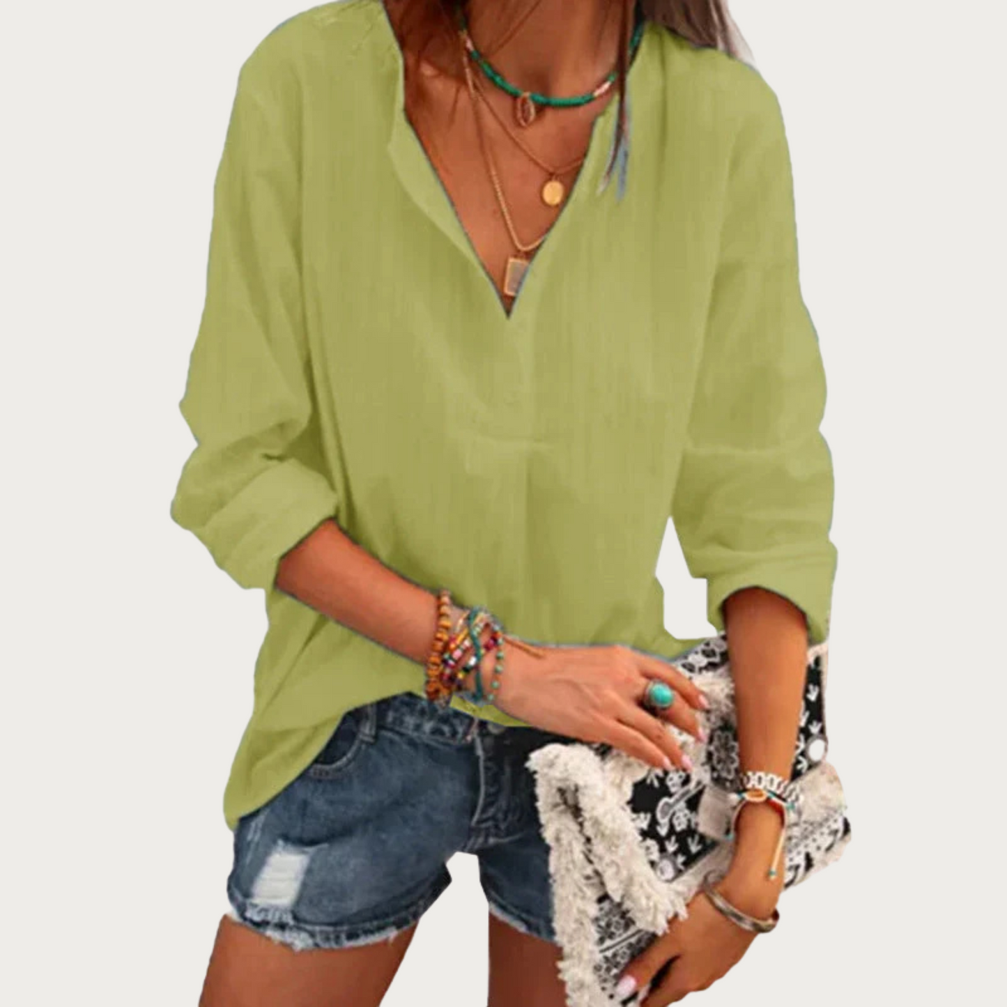 Charline - Elegant top met lange mouwen