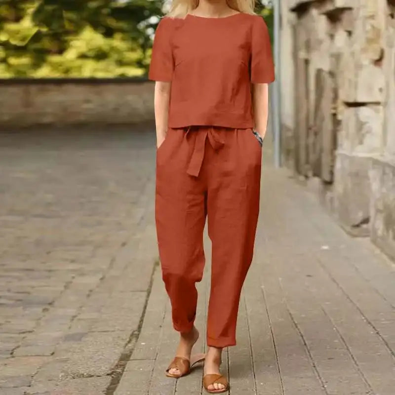 Ensemble coordonné confortable pour femmes Ensemble deux pièces avec haut et pantalon
