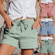 Zomerse Dames Short Met Trekkoord En Losvallende Pasvorm