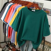 Livia-Rae - Oversize’owy T-shirt z miękkiej mieszanki bawełny