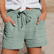 Zomerse Dames Short Met Trekkoord En Losvallende Pasvorm