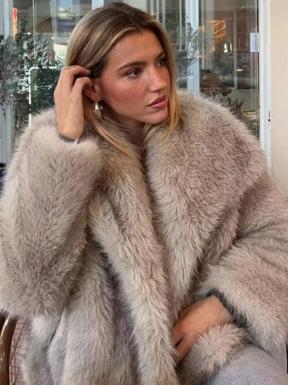 Faux Fur Luxe Zachte Winterjas Oversized Dames