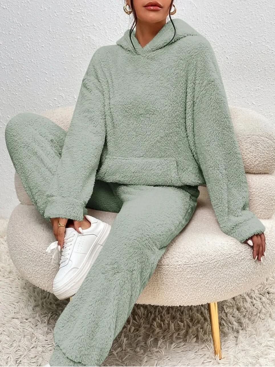 Soft Teddy Loungewear Hoodie and Jogging Set for Women