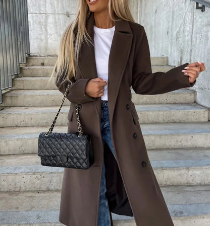 Warme trenchcoat met ceintuur voor vrouwen | winter