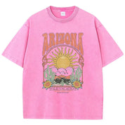 Vintage Arizona oversize T-shirt damski z nadrukiem i luźnym krojem