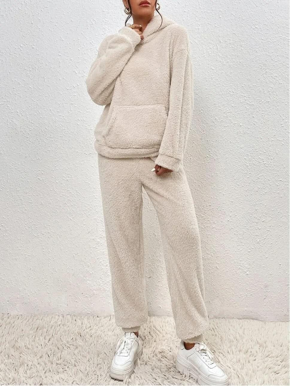 Soft Teddy Loungewear Hoodie and Jogging Set for Women