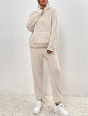 Soft Teddy Loungewear Hoodie and Jogging Set for Women