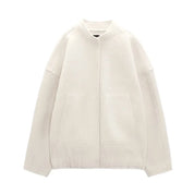 Bomberjack Zachte Warme Wolmix met Zakken Vrouwen