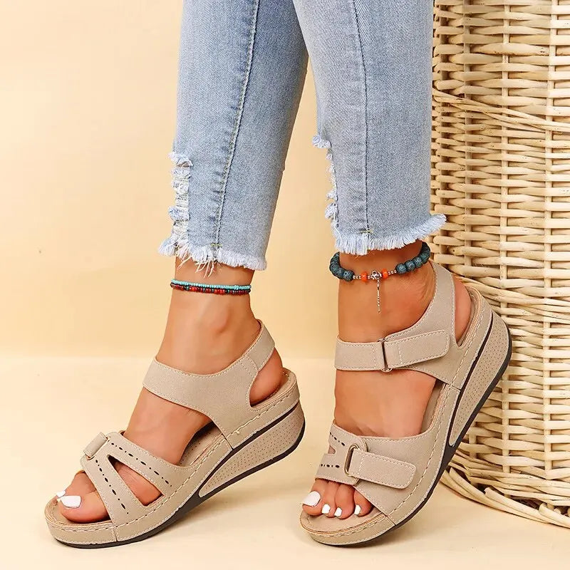 Casual Sleehak Sandalen Met Verstelbare Sluiting Voor Dames