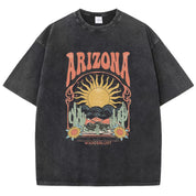 Vintage Arizona oversize T-shirt damski z nadrukiem i luźnym krojem