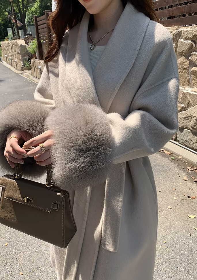 Luxe Zachte Winter Manteljas met Ceintuur Vrouwen