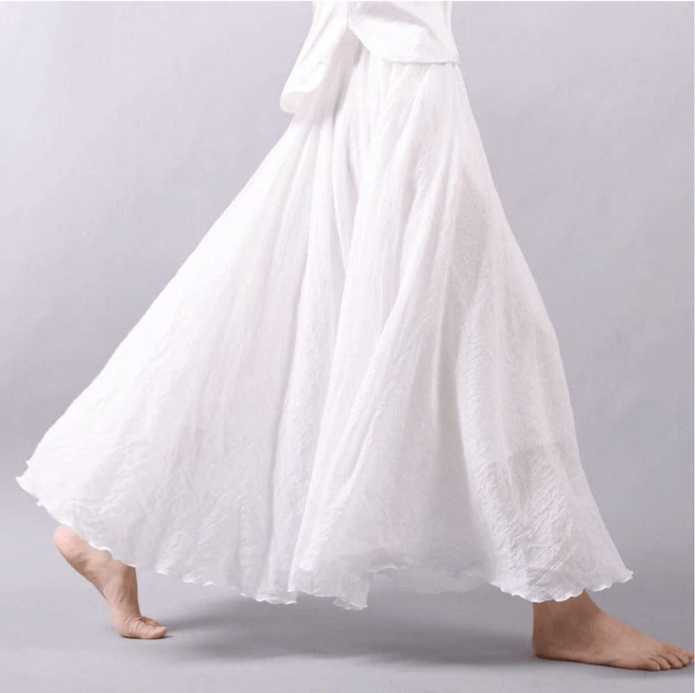 Soft Airy Women’s Maxi Skirt with Wide Flowing Pleats