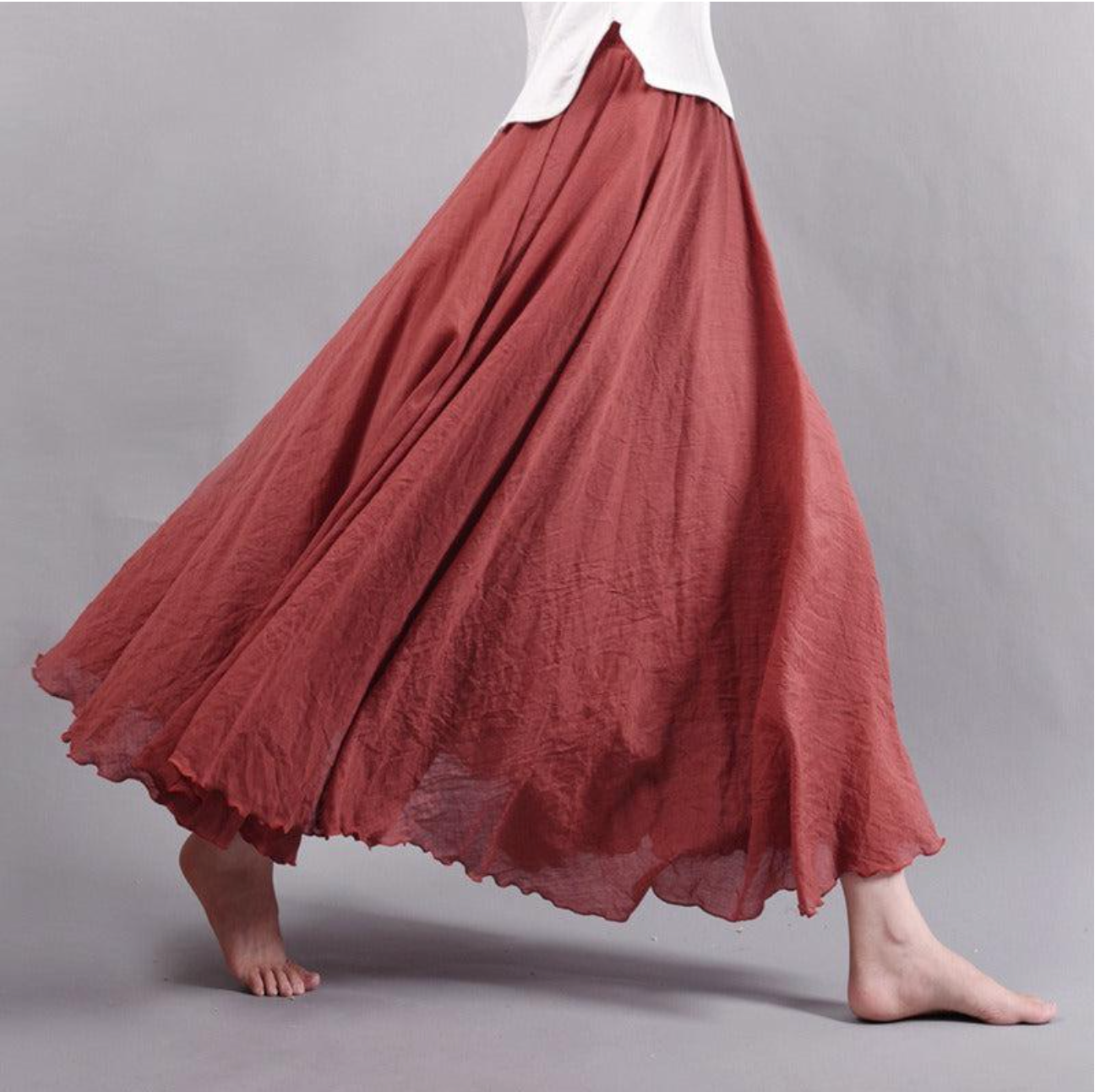 Elegant Airy Maxi Skirt with Flowy A-Line Fit