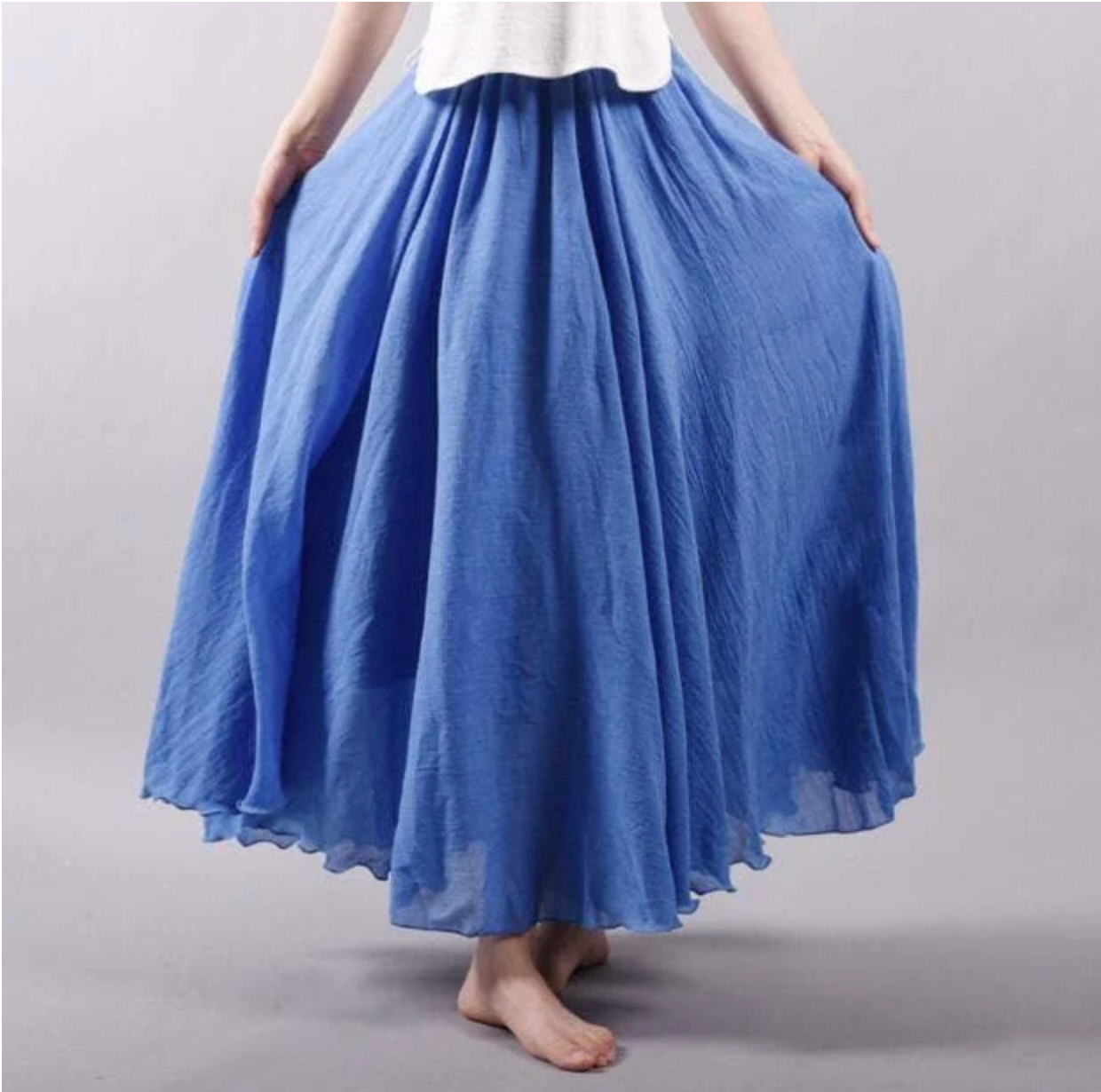 Elegant Airy Maxi Skirt with Flowy A-Line Fit