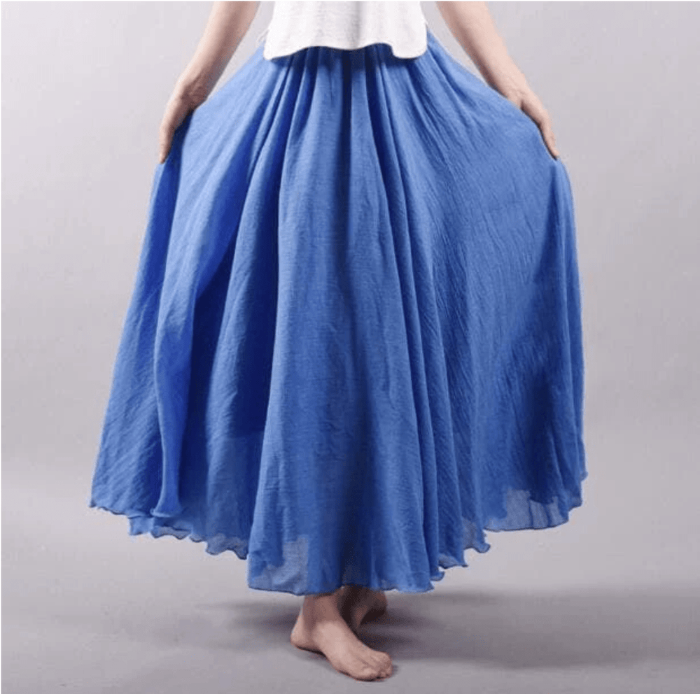 Soft Airy Women’s Maxi Skirt with Wide Flowing Pleats
