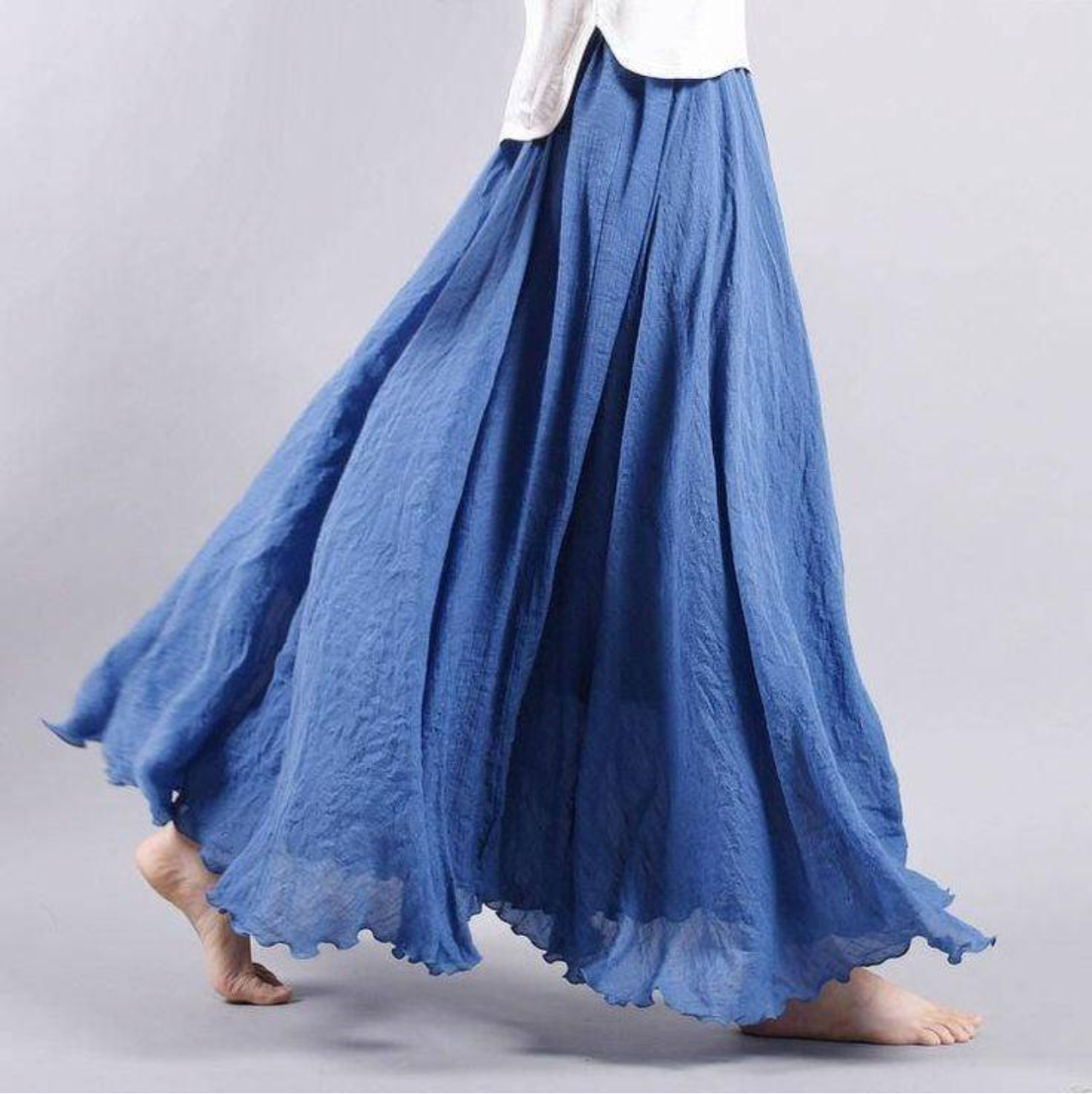 Elegant Airy Maxi Skirt with Flowy A-Line Fit