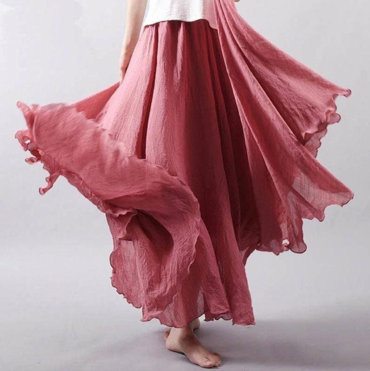 Elegant Airy Maxi Skirt with Flowy A-Line Fit