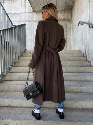 Warme trenchcoat met ceintuur voor vrouwen | winter
