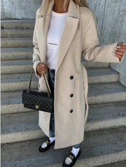 Warm Trench Coat with Belt for Women | Winter