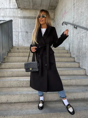Warme trenchcoat met ceintuur voor vrouwen | winter