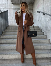 Warm Trench Coat with Belt for Women | Winter