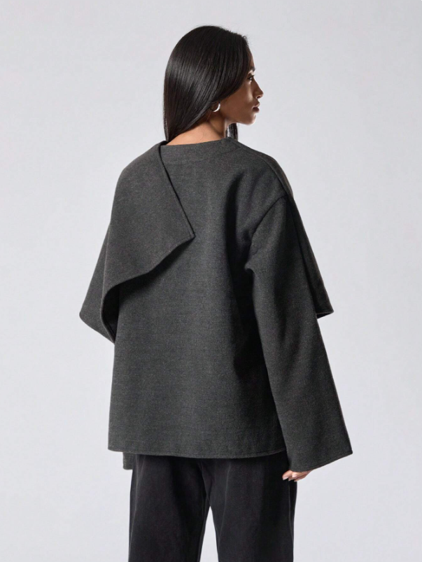 Vrouwen Chique Cape Jas Asymmetrisch Model