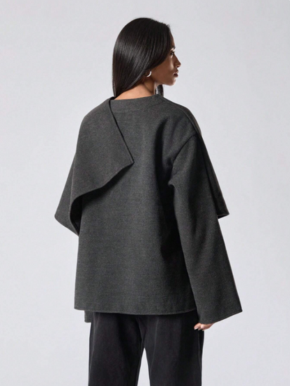 Vrouwen Chique Cape Jas Asymmetrisch Model