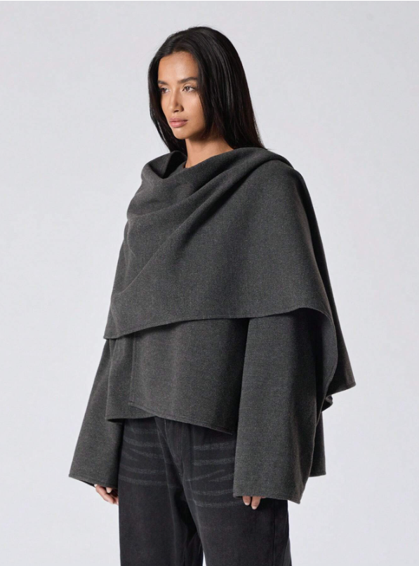 Vrouwen Chique Cape Jas Asymmetrisch Model