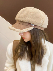 Warm Knitted Cable Pattern Winter Hat for Women