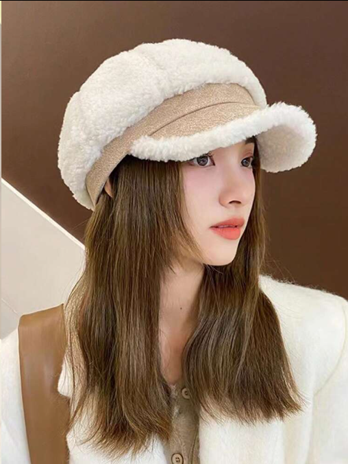 Warm Knitted Cable Pattern Winter Hat for Women