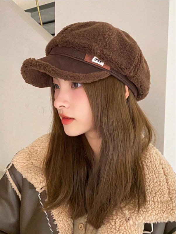 Warm Knitted Cable Pattern Winter Hat for Women