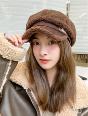 Warm Knitted Cable Pattern Winter Hat for Women