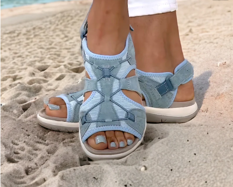 Luchtige Sandalen Met Klittenbandsluiting En Zachte Zool Voor Dames