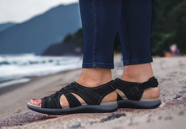 Luchtige Sandalen Met Klittenbandsluiting En Zachte Zool Voor Dames