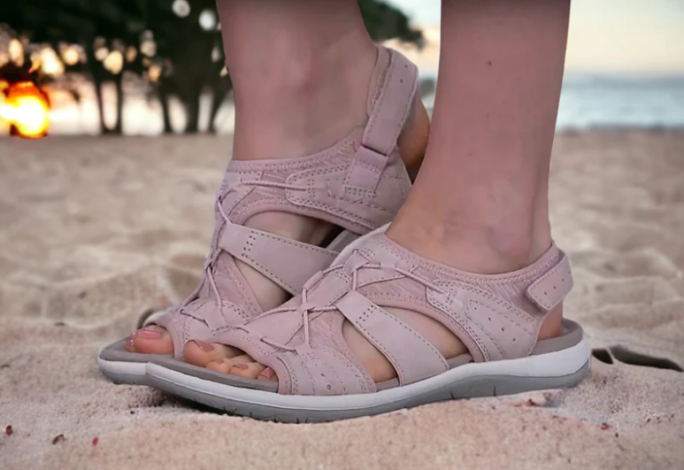 Luchtige Sandalen Met Klittenbandsluiting En Zachte Zool Voor Dames