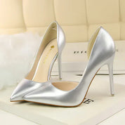 Patent Leather Pumps with Pointed Toe and Stiletto Heel for Women