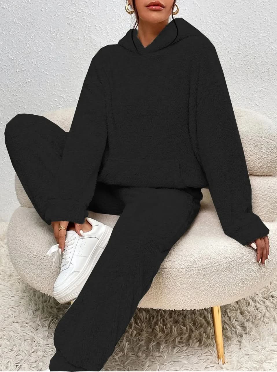 Soft Teddy Loungewear Hoodie and Jogging Set for Women