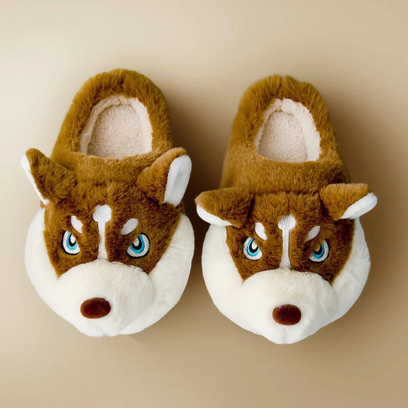 Winter Husky Slippers with Anti-Slip Sole for Women