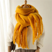 Chic Long Winter Scarf with Fringes for Women