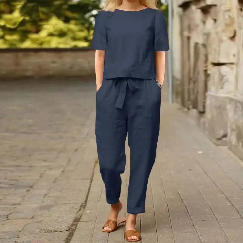 Ensemble coordonné confortable pour femmes Ensemble deux pièces avec haut et pantalon